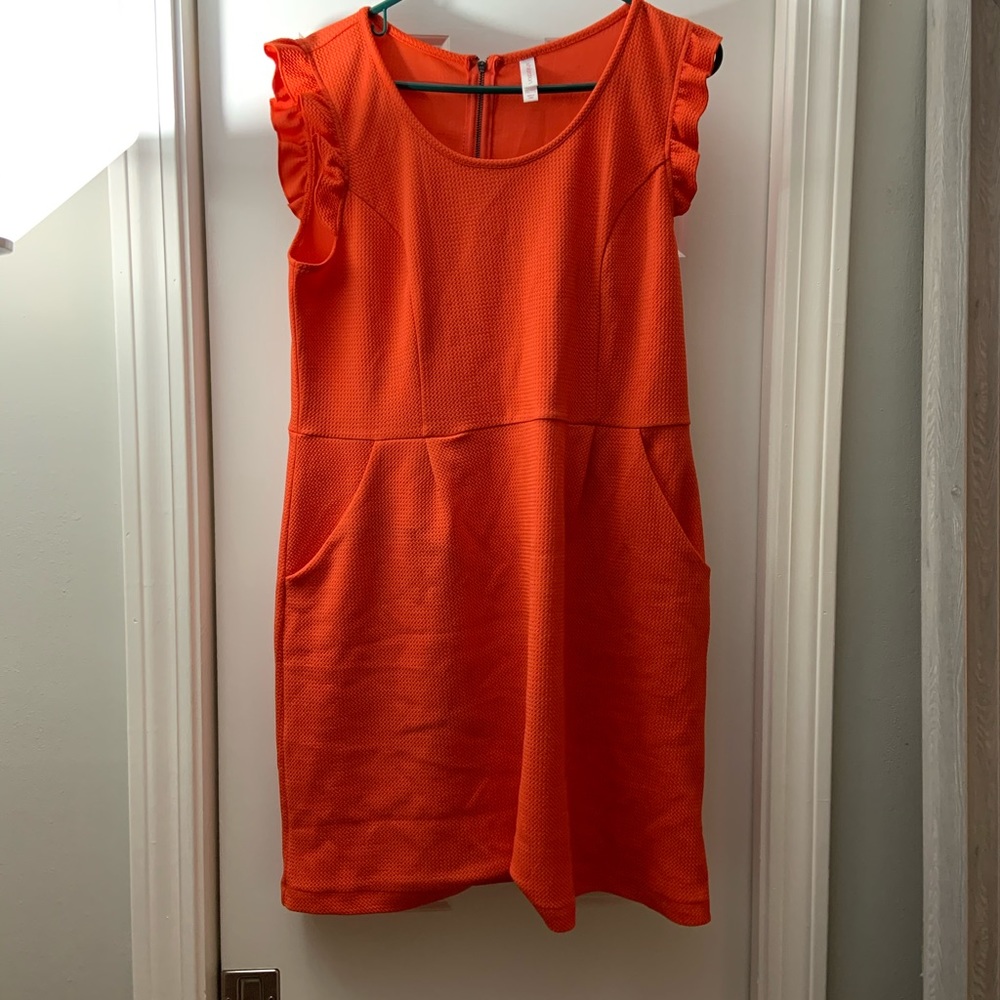 Target XHILARATION coral color ruffle dress XXL